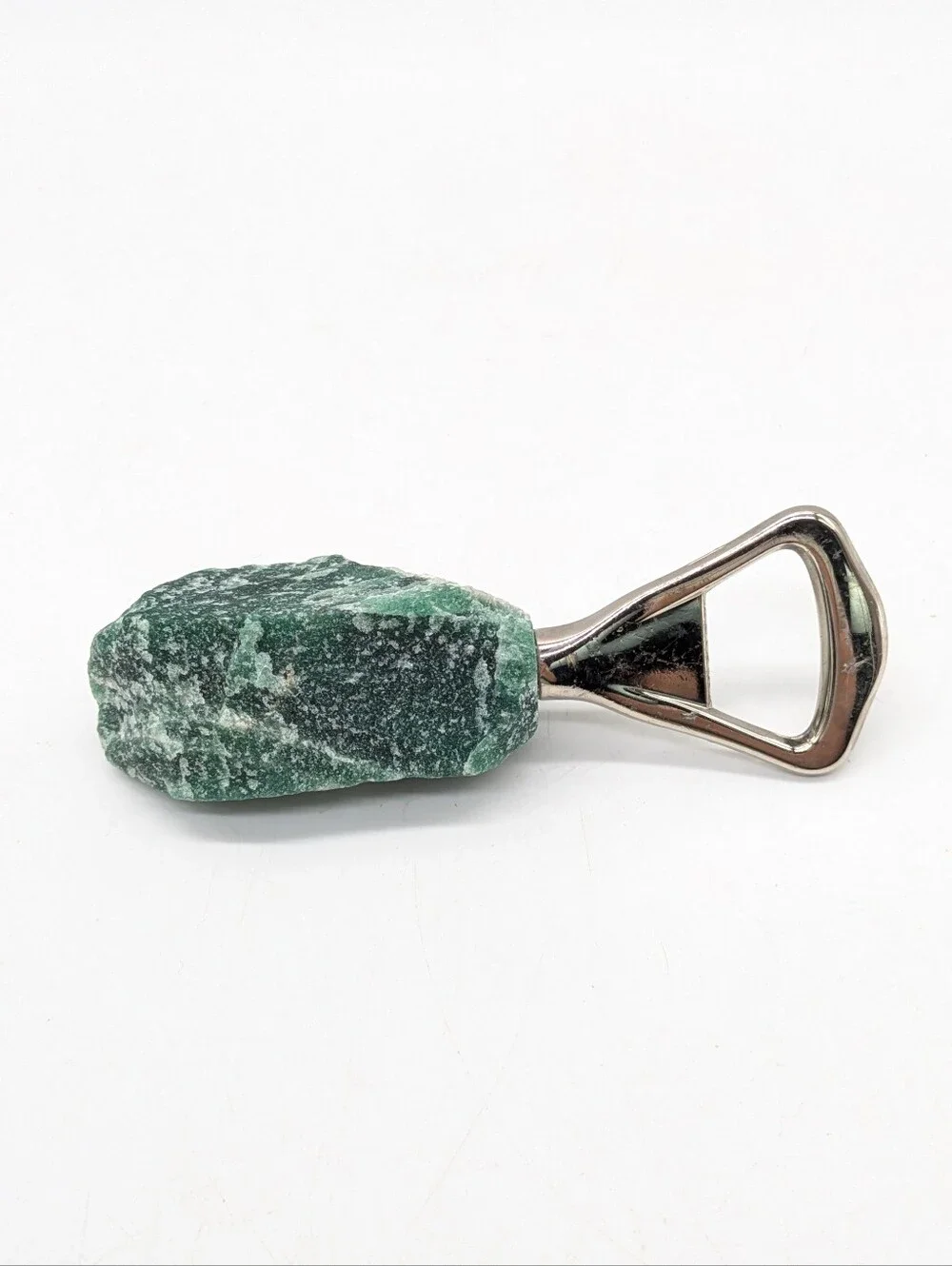 Raw Jadeite Silver Metal Bottle Opener